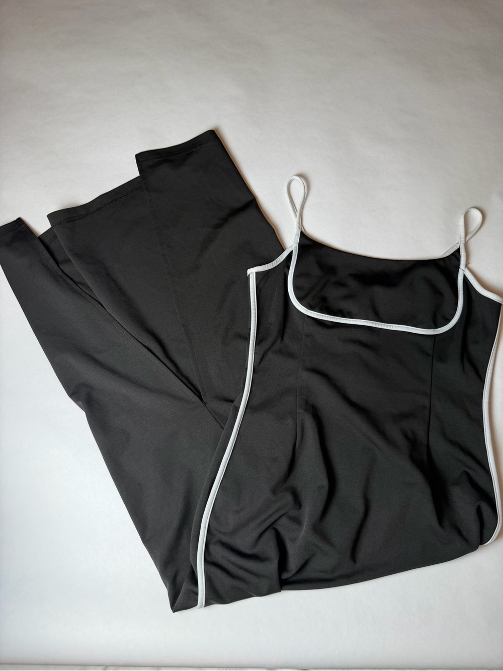 Pretty Garden Black Maxi Dress White Trim Size M